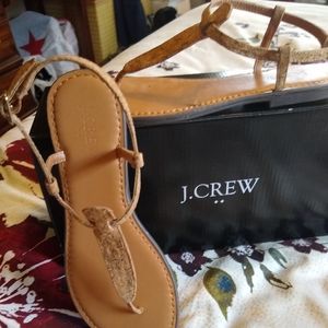 New leather and cork flat sandals - Banana Republi